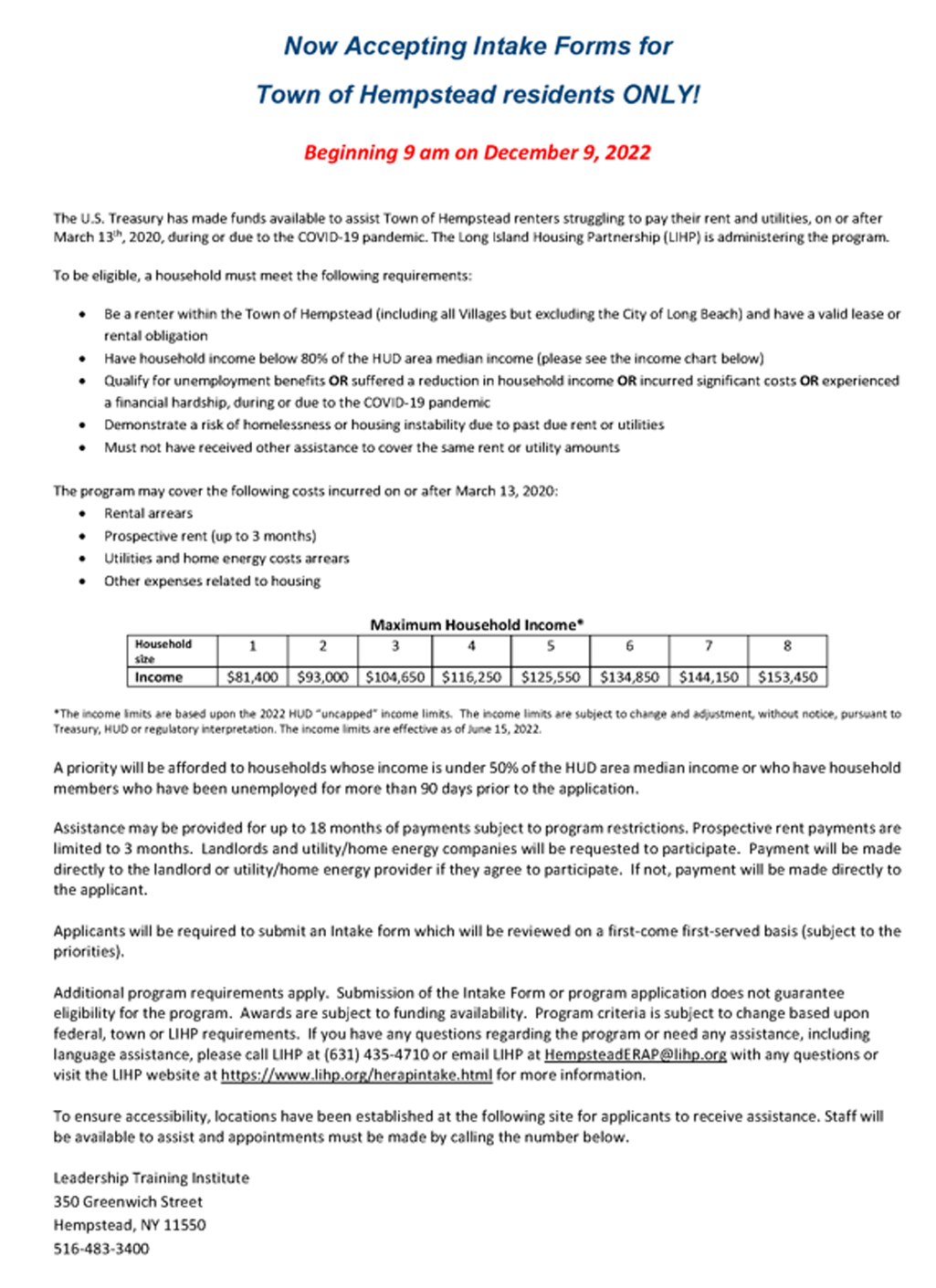 Hempstead ERAP Intake Form